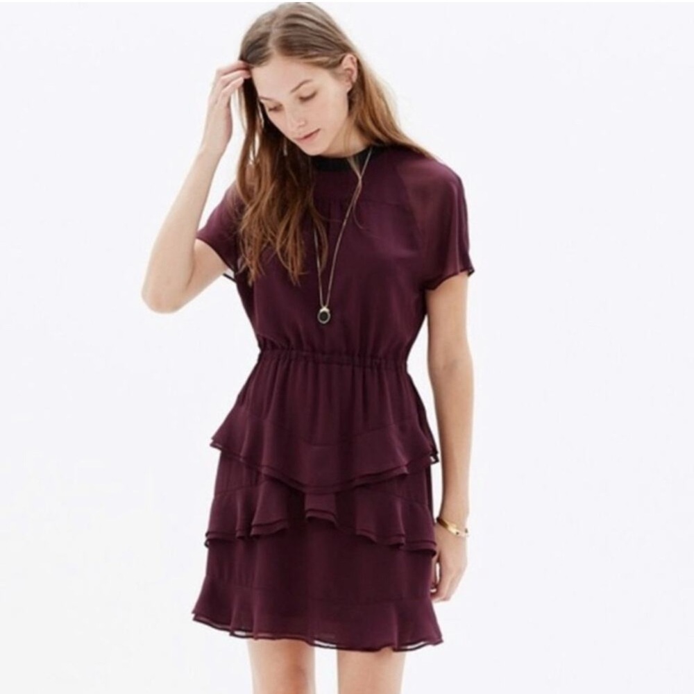 Madewell Plum Tiered Dress